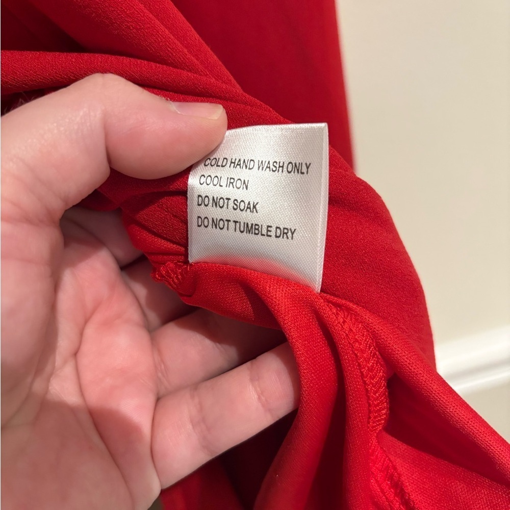 THATS SO FETCH Kira Maxi Dress Red Asymmetrical Neckline NWT 0 - Picture 9 of 9